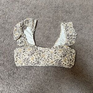 Rylee and Cru Blue Floral Bathing Suit Top. Size XS. Never worn.